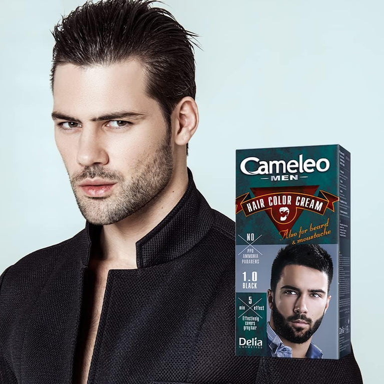 Cameleo Men - Grey Hair Solution Hair Colour for Men & Beard | 5-Min Natural Effect | Ammonia-Free | 30ml