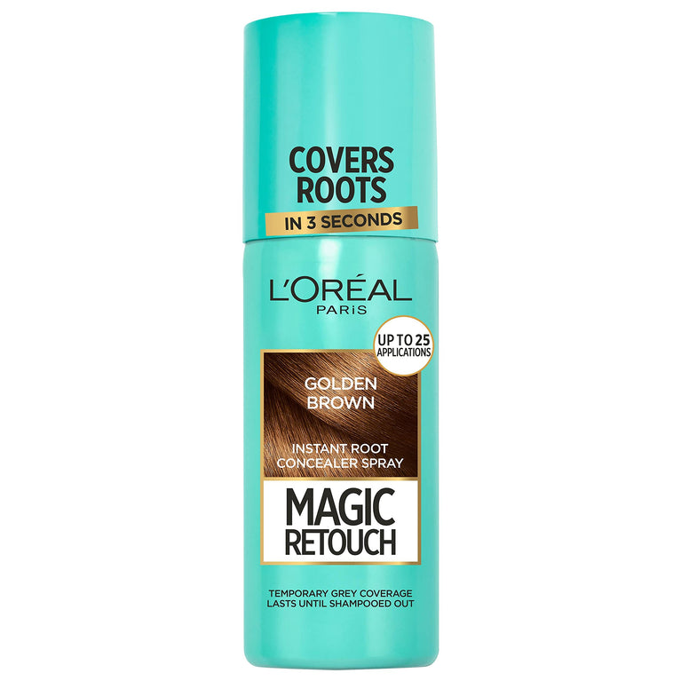 L'Oréal Magic Retouch Instant Root Concealer Spray, Ideal for Touching Up Grey Root Regrowth, 75 ml, Colour: Golden Brown