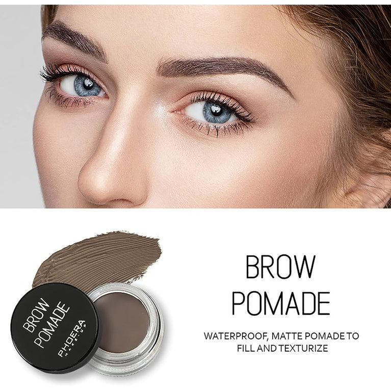 PHOERA Dark Brown Eyebrow Gel - Professional Makeup Pomade for 24-Hour Perfectly Defined, Waterproof, Smudge-Proof, and Sweat-Resistant Brows (#5)