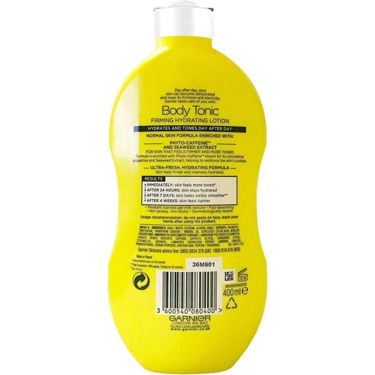 Garnier Body Tonic Firming Body Lotion with Phyto-Caffeine and Seaweed Extract, 400ml