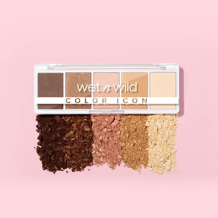 Wet 'n' Wild Color Icon Everyday Glam Eyeshadow Palette - 5 High-Impact, Pigmented Shades, Dermatologically Tested and Animal Cruelty-Free, Walking On Eggshells