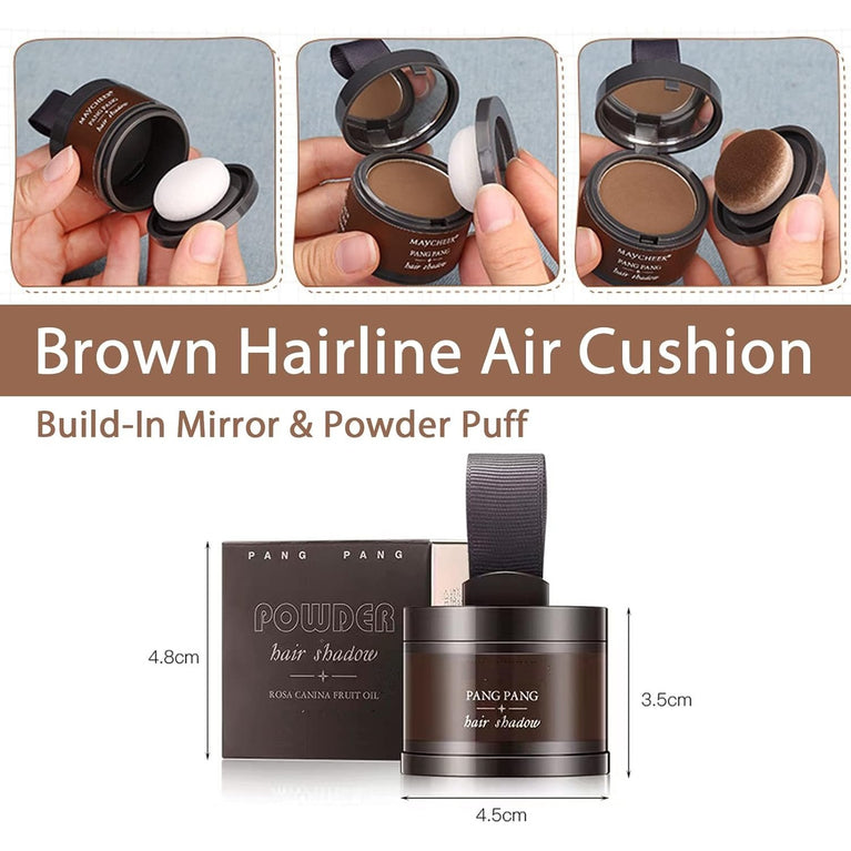 Instantly Hairline Shadow,Hairline Powder,Root Touch Up Quick Cover Brown Hair Root Concealer for Hairline,Shadow,Eyebrows, Beard,Waterproof,Lithe,Portable,Nautral,Long Lasting,with Mirror &Puff