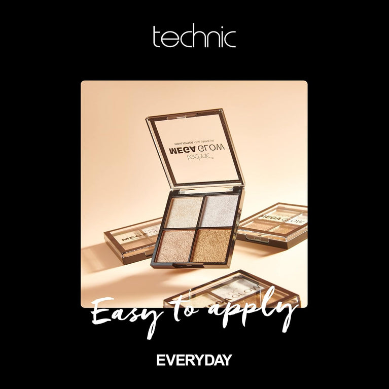 Technic Radiant Shimmer Highlighter Quartet - Vegan & Cruelty-Free Glow Palette