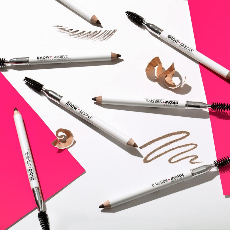 Wet 'n' Wild Brow-Sessive Medium Brown Eyebrow Pencil, Dual-Functional with Spoolie Brush, for Natural, Buildable Eyebrow Definition