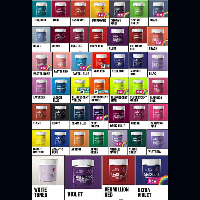 6 x TUBS DIRECTIONS Hair Dye/Colour CHOOSE ANY COLOURS