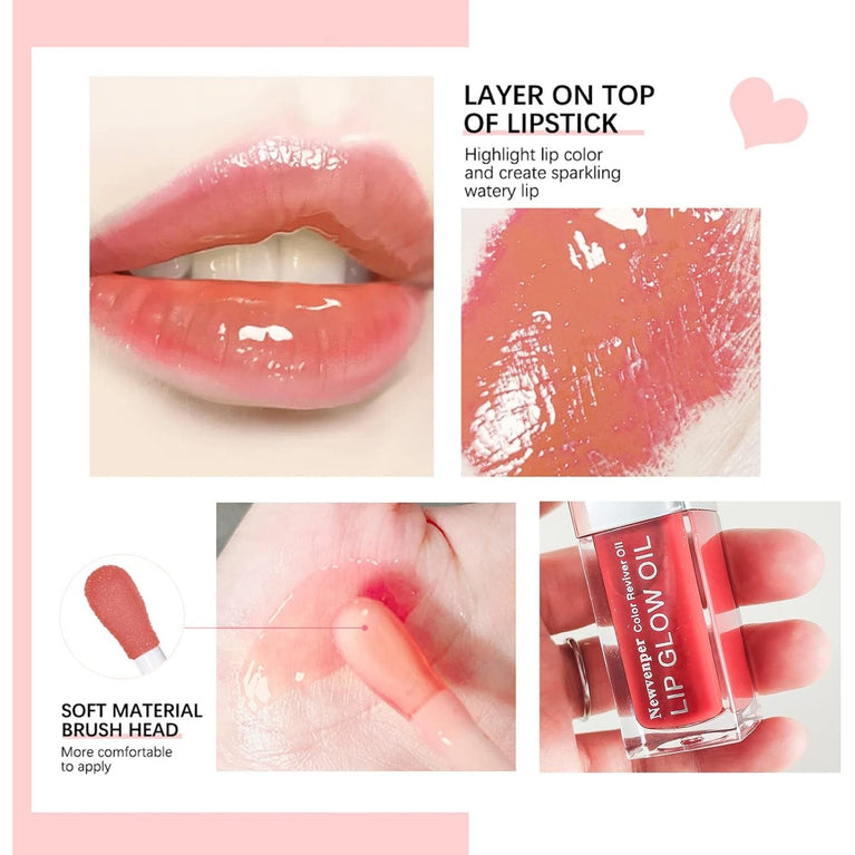 Luxurious Lip Plumper Gloss Oil for Nourishing and Hydrating Dry Lips with Easy-to-Use Big Brush - 02#