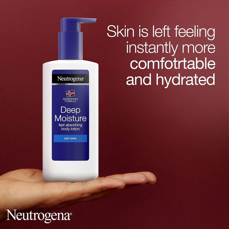 Neutrogena Deep Moisture Fast Absorbing Body Lotion for 24-Hour Hydration, 400 ml