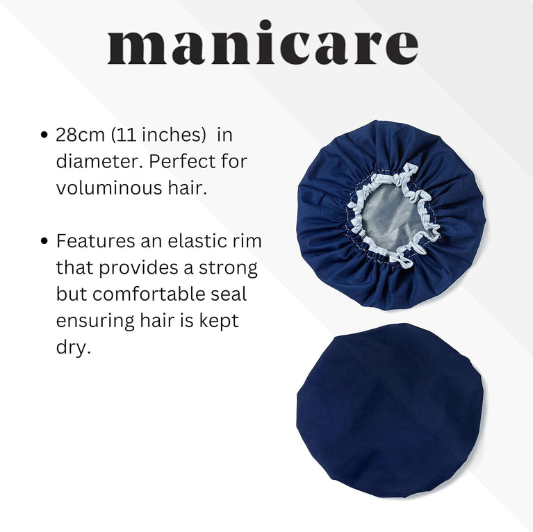 Manicare Luxury Waterproof Shower Cap - Blue, One Size