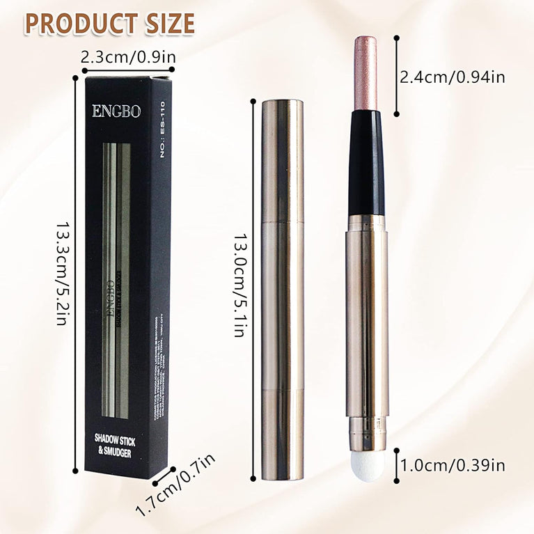 Long-Lasting Rotational Eyeshadow Stick Set: 3-Piece Shimmer & Metallic Cream Crayon, Waterproof, Crease-Resistant, Neutral Shades for All Skin Types, Easy to Apply