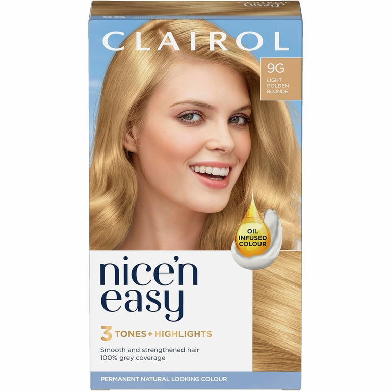 Clairol Nice'n Easy Crème, Light Golden Blonde Hair Dye with Oil Infusion