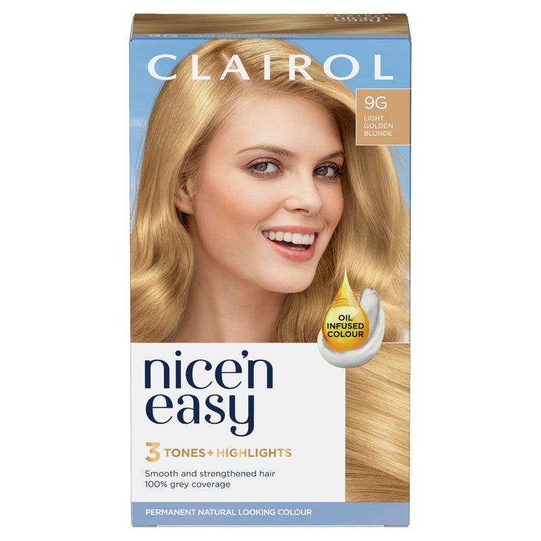 Clairol Nice'n Easy Crème, Light Golden Blonde Hair Dye with Oil Infusion