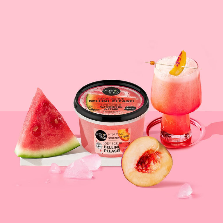 Hydrating Watermelon & Peach Body Scrub - Organic Shop Bellini, Please!