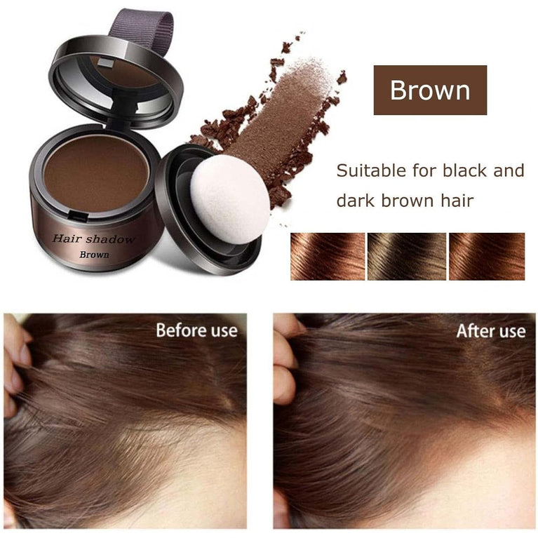 Hairline Powder Instantly Hairline Shadow Powder,Quick Cover Grey Hair Root Concealer,Eyebrows & Beard Line,Thin Hair Root Dye Touch Up,Windproof&Sweatproof,Hairline Powder for Women and Men(Brown)