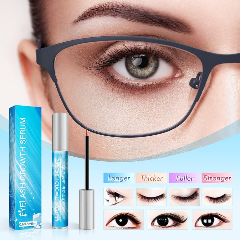 Ultra-Potent 5ML Eyelash and Eyebrow Growth Serum - Natural Enhancer for Longer, Fuller, and Stronger Lashes & Brows