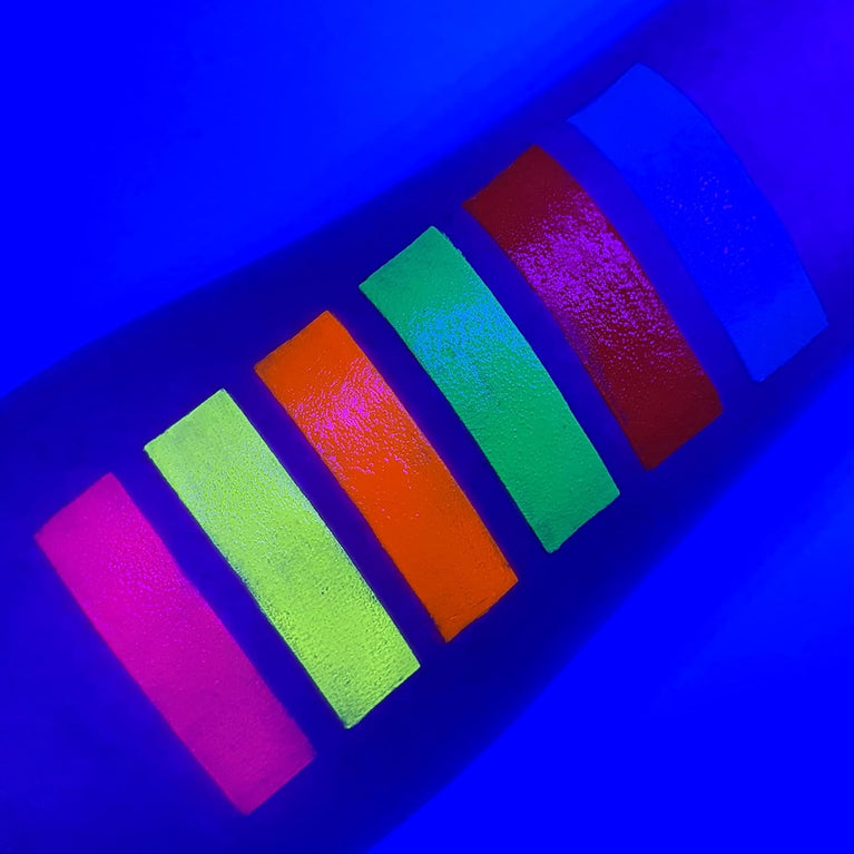 UV Glow Neon Body Crayons - Bright, Water-Resistant Face Paint Sticks (Set of 6)
