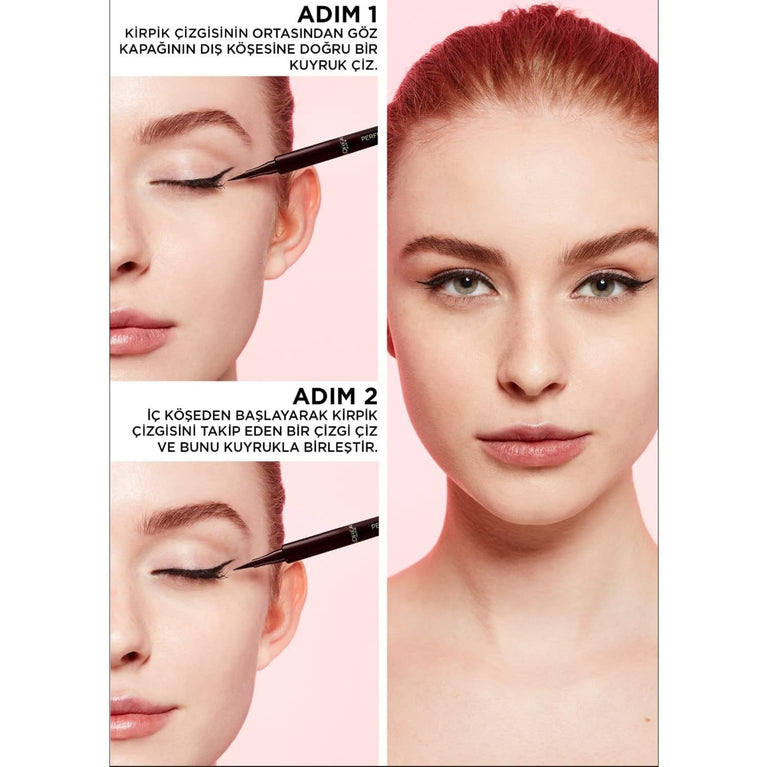 L'Oréal Paris Super Liner Perfect Slim in Intense Black, Long-Lasting Liquid Eyeliner with Precision Felt Tip, Pack of 1