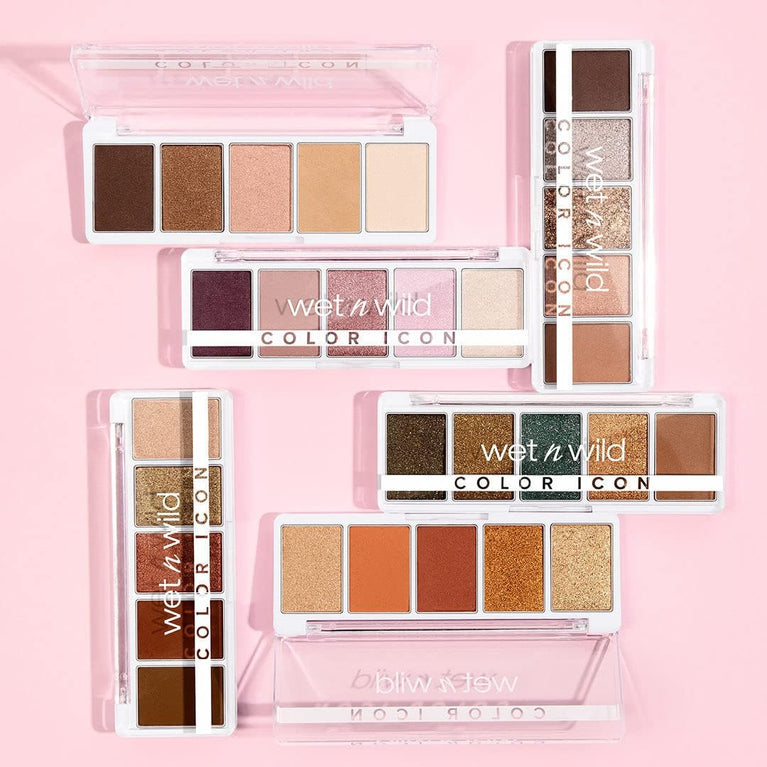 Wet 'n' Wild Color Icon Everyday Glam Eyeshadow Palette - 5 High-Impact, Pigmented Shades, Dermatologically Tested and Animal Cruelty-Free, Walking On Eggshells