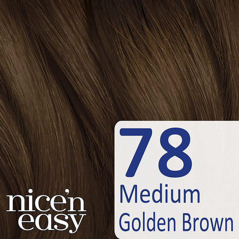 Clairol Nice'n Easy No Ammonia Hair Dye, 78 Medium Golden Brown, 1 Count (Pack of 1)