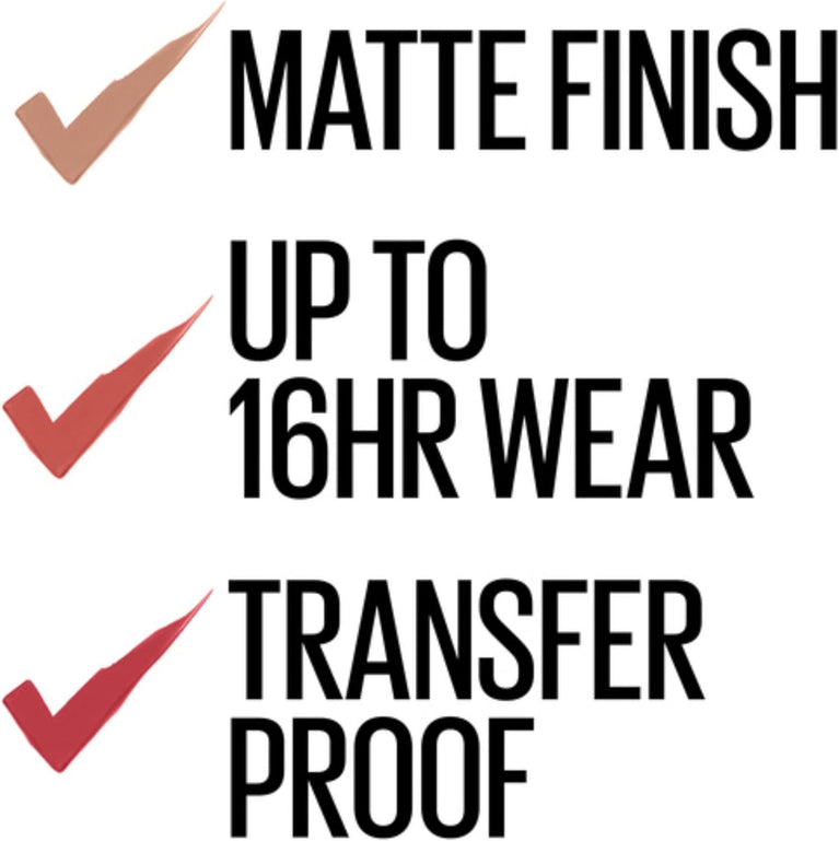 Maybelline Superstay Seductress 65, Non-Transferable Matte Nude Lipstick, Long-Lasting Wear Up to 12 Hours, Dermatologically Tested, 5 ml