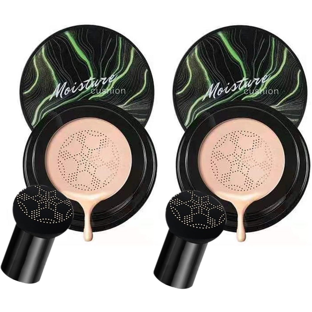 2PCS Black Mushroom Head Air Cushion CC Cream Set for Daily and Special Occasion Wear