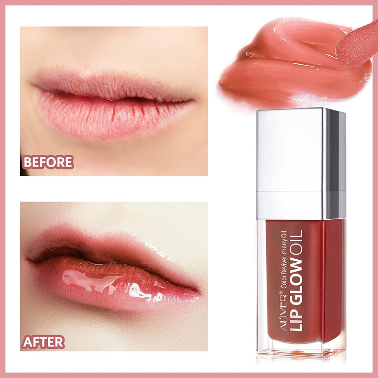 SBHEANGBA Cherry Seed Oil Lip Gloss - Hydrating, Nourishing Lip Care Balm with Long-Lasting Plumping Effect and Clear Shine, Suitable for Daily Use, Non-Sticky Formula, Rosewood Shade