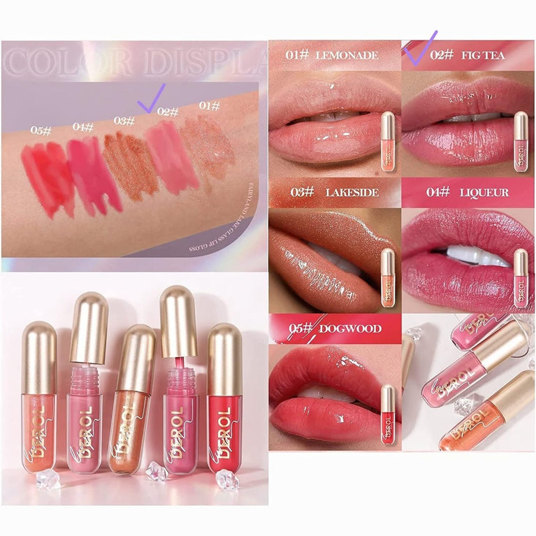 Hydrating Lip Plumper and Tinted Balm with Long-Lasting Lip Stain and Gloss, Enhanced with Ginger for Nourished, Soft and Full Lips - Waterproof and Durable (#02)