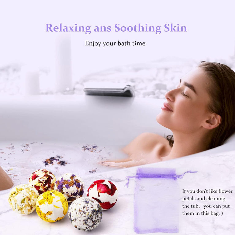 MAQUITA 6-Piece Aromatherapy Bath Bomb Set for Ultimate Relaxation and Luxury Spa Experience