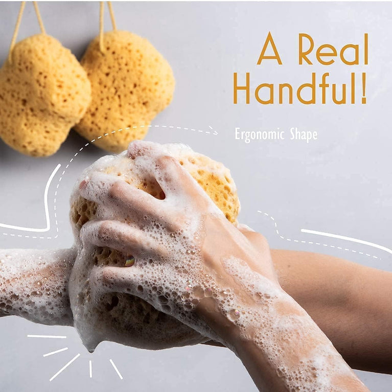 myHomeBody Premium Bath Sponge - Set of 3 Large Foam Loofah Sponges