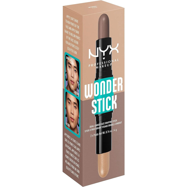 NYX Professional Vegan Makeup Duo, Highlight & Contour Wonder Stick in Fair Shade