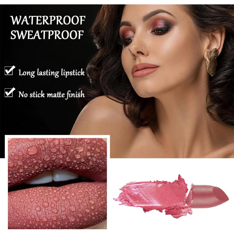 Silky Matte, Waterproof Lip Gloss with Full-Coverage Lip Color - Long Lasting, Non-Stick Velvet Lipstick in Honey Peach - Ideal Makeup Gift for Women