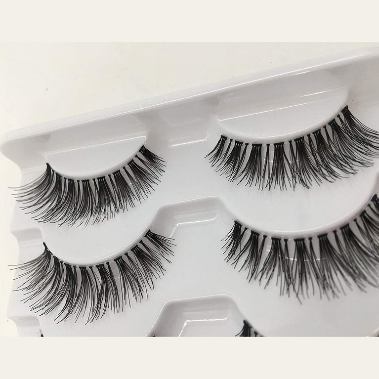 JIMIRE Glamorous Lightweight Natural False Eyelashes Multipack - Reusable and Easy to Wear