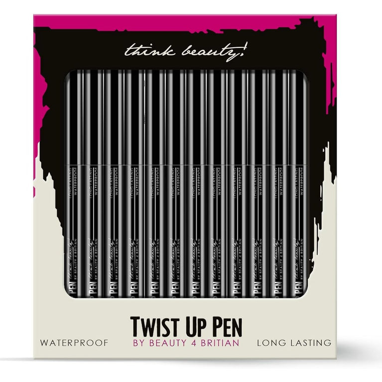 Beauty4Britain 12-Hour Black Eyeliner - Waterproof, Smudge-Proof, and Long-Lasting Twist-Up Design for All-Day Wear