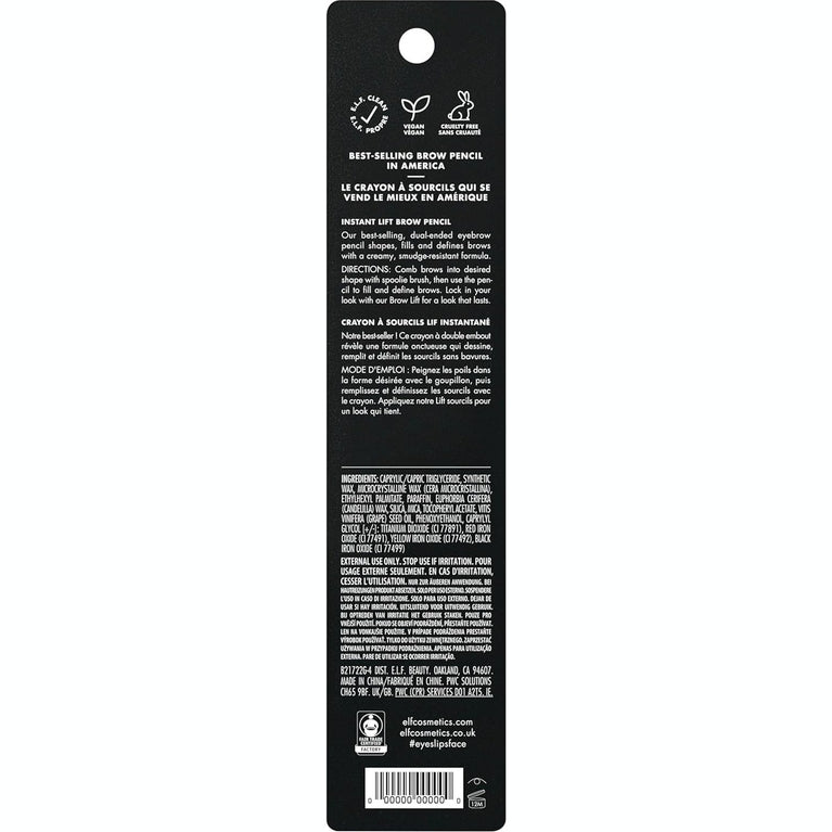e.l.f Cosmetics Long-Lasting Brow Pencil & Brush Duo, Shapes, Defines, Fills for Thicker, Fuller Brows, Natural Brown, 0.18 g - Vegan & Cruelty-Free