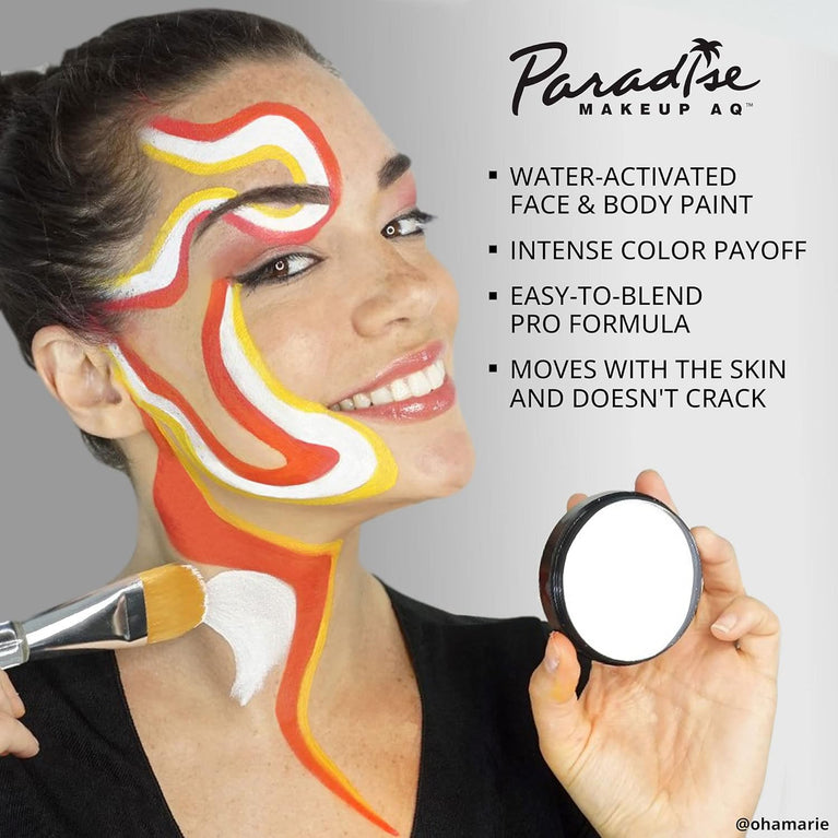 Mehron Paradise AQ Light Blue Face and Body Paint (1.4 oz) - Water Activated, Smear Resistant with Enriching Emollients