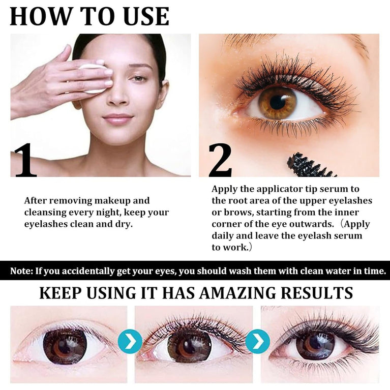 Rapid Lash and Brow Growth Serum with Castor Oil - 100% Natural Eyelash Enhancer & Hair Treatment - 10ML Booster for Full, Long, Thick Lashes and Eyebrows