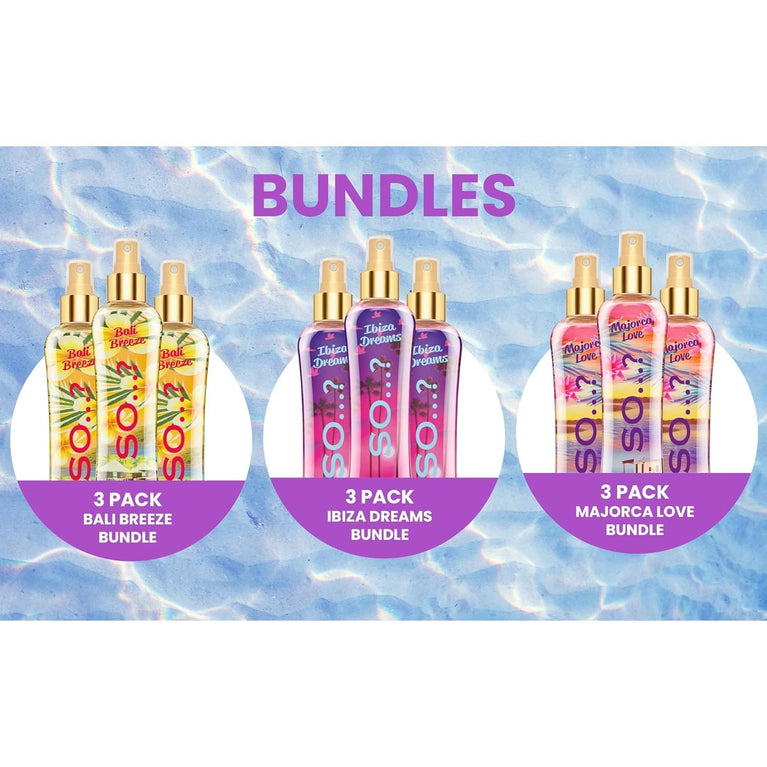 So…? Summer Escapes Bali Breeze Body Mist - Long-Lasting Fragrance Spray 200ml