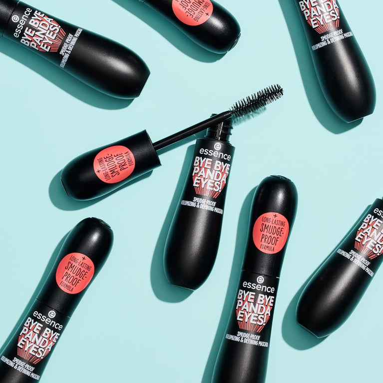 Essence Panda Eyes No More! Vegan Smudge-Proof Mascara for Volumising and Defining Lashes, No. 01 Black, Perfume-Free, 16 ml