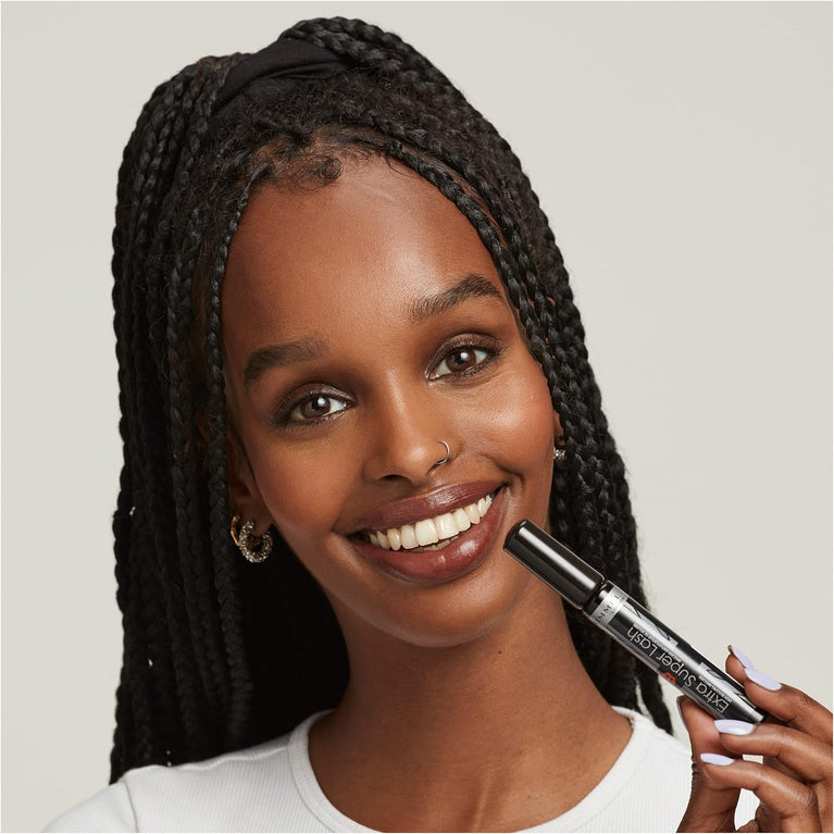 RIMMEL LONDON Extra Super Lash Mascara - 101 Black Black - Smudge-Free, Vitamin E Enriched for Healthier Lashes - Clumpless Lengthening, Defining & Curling - Long Lasting & Cruelty-Free