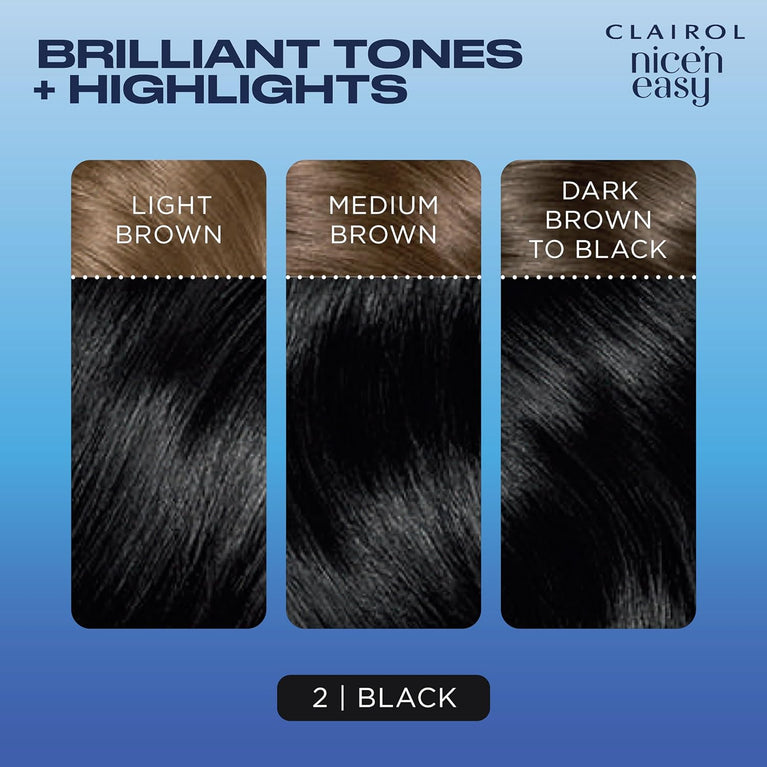 Clairol Nice'n Easy Crème Black Hair Dye - Salon Blend with Oil Infusion