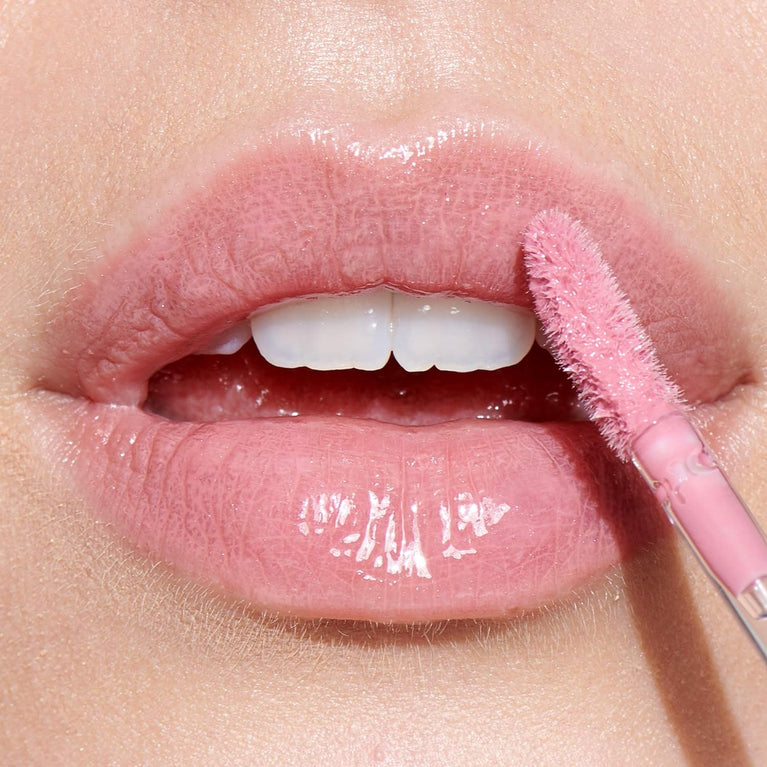 e.l.f. Lip Amplifying Gloss, Moisturizing & Volumizing, Invigorating Shimmer, Sparkling Rosé, Enriched with Vitamin E & Coconut Oil, Cruelty-Free, 0.09 Oz