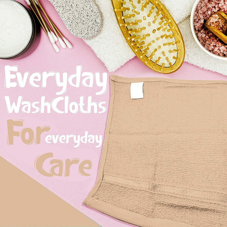 Luxurious Coffee-colored Towelogy® 600GSM Cotton Washcloths Set of 2
