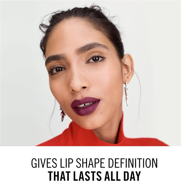 RIMMEL 8-Hour Wear Lip Liner in Wine Shade, 4g - Creamy and Blendable for Precise Application