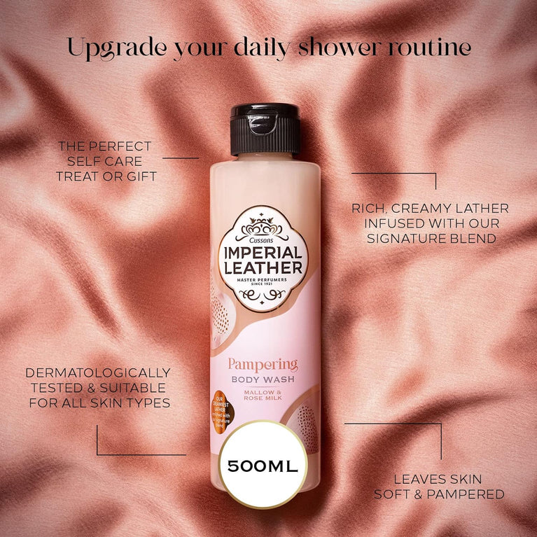 Luxurious Marshmallow & Rose Milk Shower Gel - Pack of 4 x 500ml