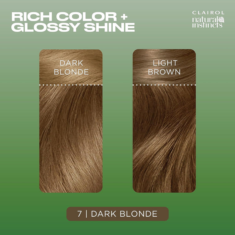 Clairol Natural Instincts Semi-Permanent No Ammonia Hair Dye, 7 Dark Blonde