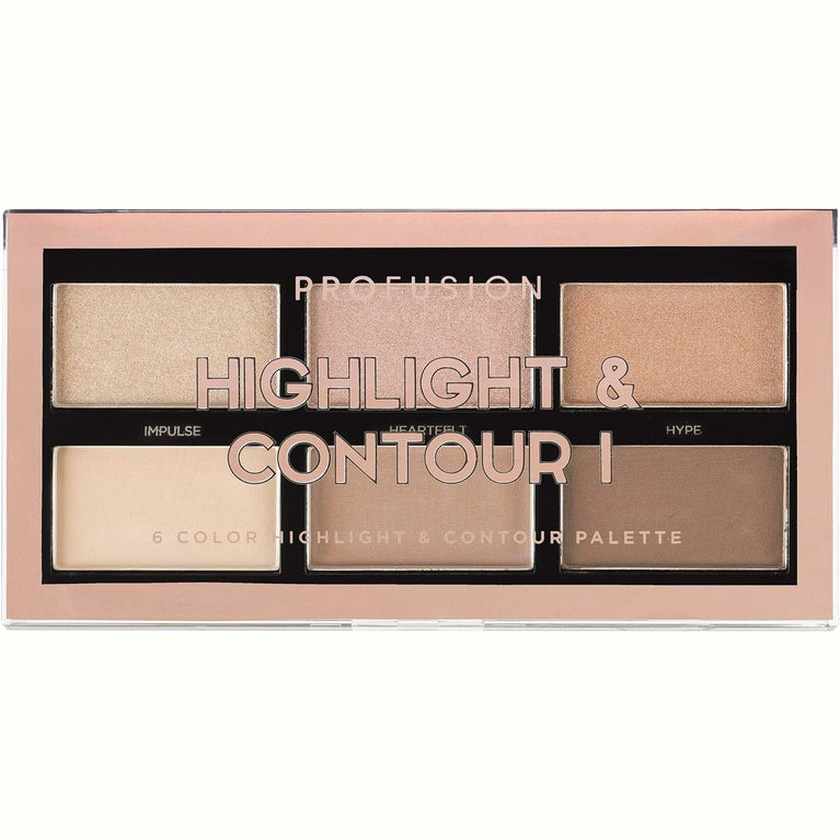 Profusion Cosmetics Travel-Friendly Mini Artistry Contour & Highlight Palette - Light Medium