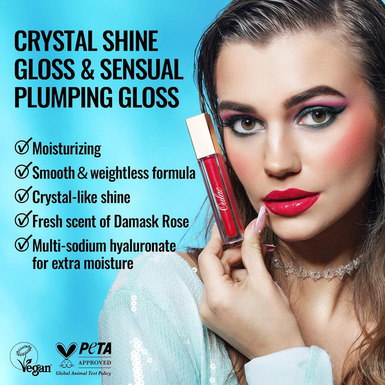Oulac 2-in-1 Lip Gloss and Lip Oil with Moisturizing Shine Effect | Vegan & Cruelty Free Lip Care Solution for Dry Lips | Glossy Shimmer and Glitter Finish, C12
