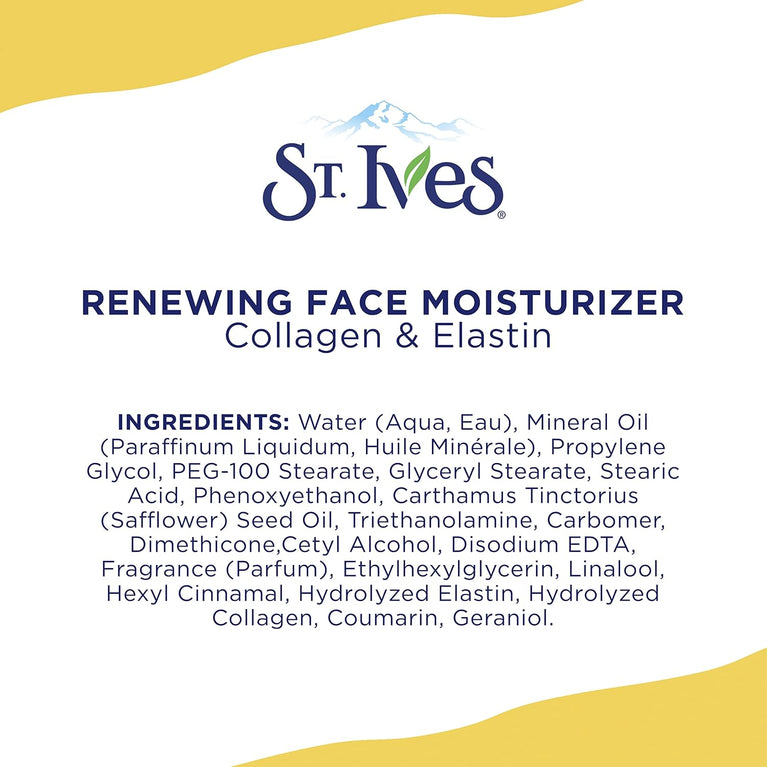 St Ives Youthful Radiance Skin Moisturizer with Collagen & Elastin - Dermatologist Tested, 10 oz Jar