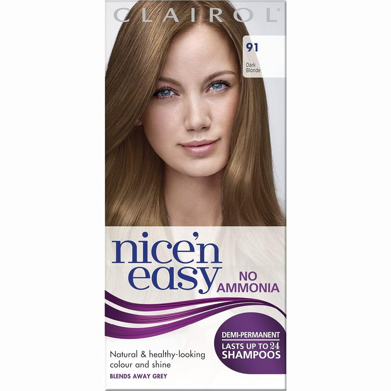 Clairol Nice'n Easy No Ammonia Hair Dye, 91 Dark Blonde