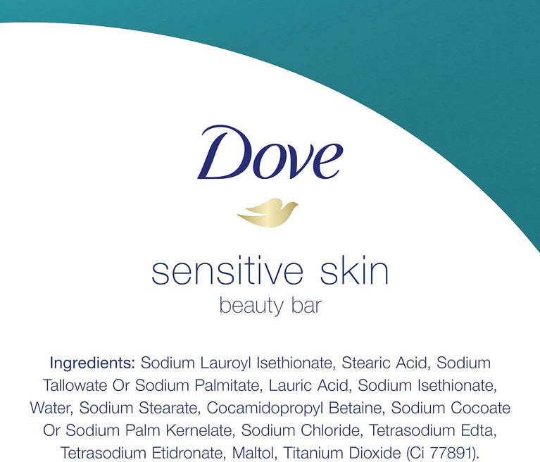DOVE Sensitive Skin Unscented Soap Bar (2 Pack, 3.75 oz each)