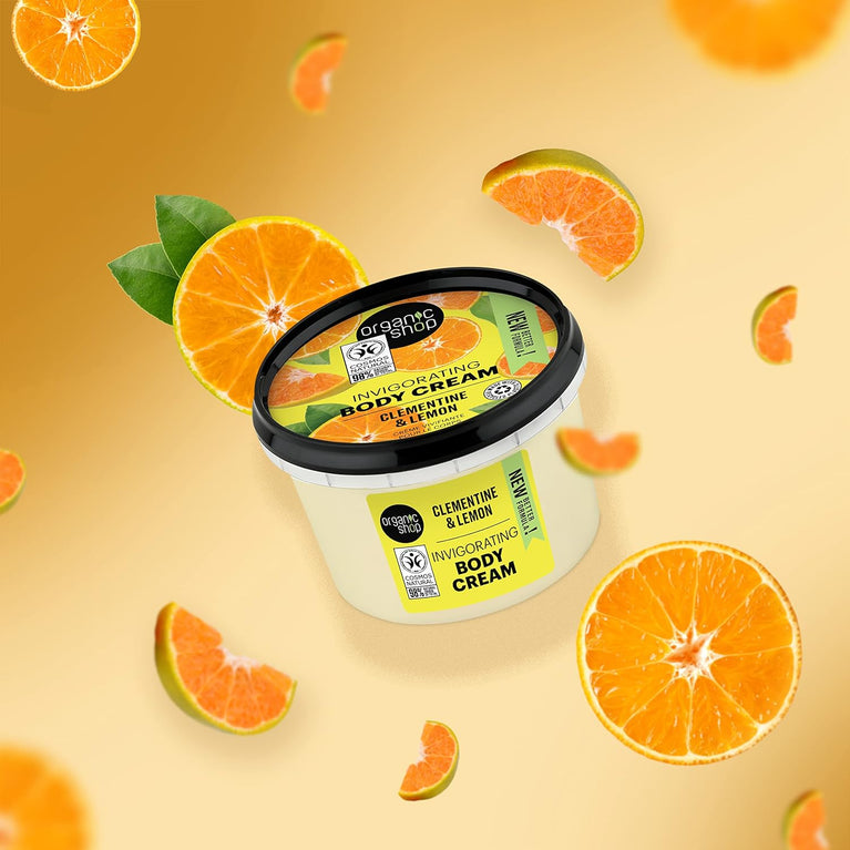 Organic Shop Invigorating Body Cream with Clementine and Lemon Extracts (250ml)
